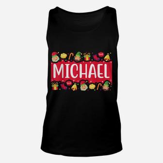 Christmas Style First Name Michael Gift Personalized Name Unisex Tank Top | Crazezy UK