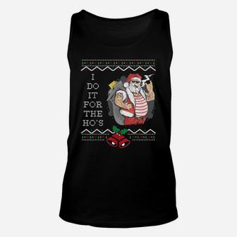 Christmas Tattoo Santa Claus I Do It For The Hos Funny Ugly Unisex Tank Top | Crazezy UK