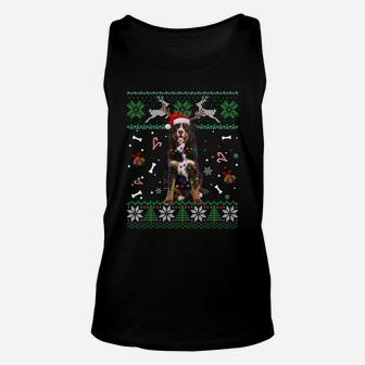 Christmas Tree Bernese Mountain Pajama Lights Dog Dad Mom Sweatshirt Unisex Tank Top | Crazezy
