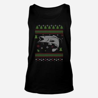 Christmas Ugly Sweater Fish Trout Bass Design Unisex Tank Top | Crazezy CA