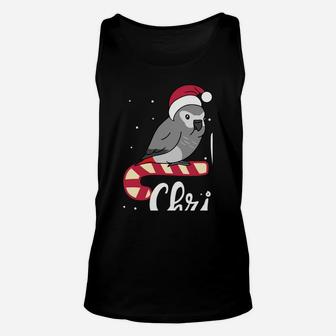 Chubby African Grey Parrot Merry Christmas Kawaii Sweatshirt Unisex Tank Top | Crazezy UK