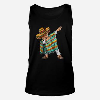 Cinco De Mayo Dabbing Poncho Sombrero Funny Mexican Dab Unisex Tank Top | Crazezy