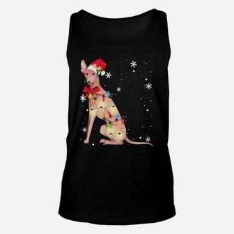 Cirneco Dell'etna Dog Christmas Light Xmas Mom Dad Gifts Unisex Tank Top | Crazezy