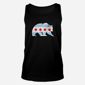 City Of Chicago Flag Bear Lover Classic Funny Party Gift Unisex Tank Top - Thegiftio UK