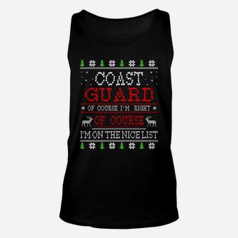 Coast Guard On The Nice List Ugly Christmas Sweatshirt Unisex Tank Top | Crazezy