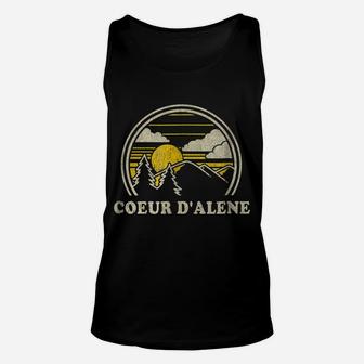 Coeur D'alene Idaho Id T Shirt Vintage Hiking Mountains Tee Unisex Tank Top | Crazezy AU