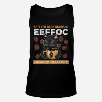 Coffee Spelled Backwards Is Eeffoc Apparel Funny Coffee Gift Unisex Tank Top | Crazezy AU