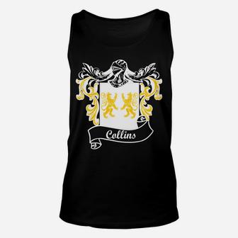 Collins Coat Of Arms Surname Last Name Family Crest Unisex Tank Top | Crazezy
