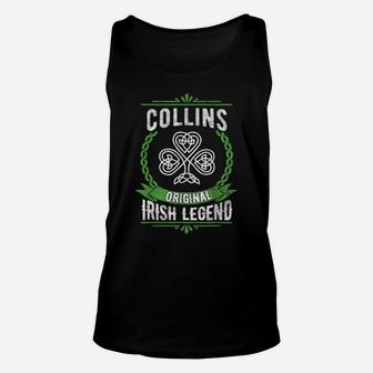 Collins Name Shirt Irish Legend St Patricks Day Unisex Tank Top | Crazezy