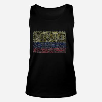 Colombian Flag With Colombian Cities Word Unisex Tank Top - Thegiftio