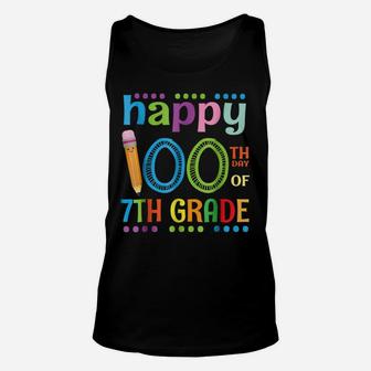 Color Pencil Emotion Face Shirt Happy 100Th Day Of 7Th Grade Unisex Tank Top | Crazezy UK