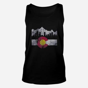 Colorado Flag Skyline Vintage Faded Home Love Vacation Unisex Tank Top | Crazezy DE