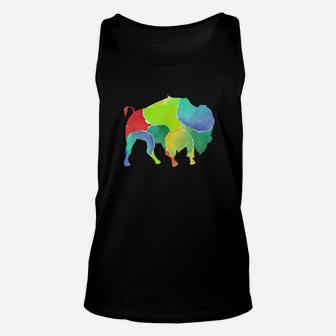 Colorful American Bison Wildlife Animal Buffalo Unisex Tank Top | Crazezy UK