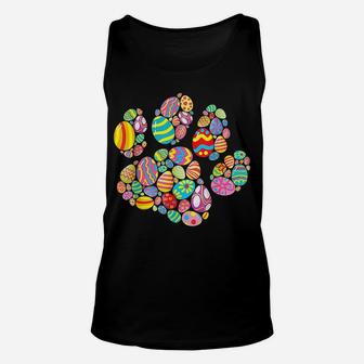 Colorful Egg Easter Paw Funny Dog Cat Lovers Easter Day Gift Unisex Tank Top | Crazezy CA