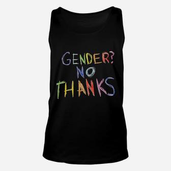 Colorful Gender No Thanks Unisex Tank Top - Monsterry