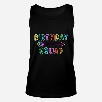 Colorful Mom Dad Crew Matching Siblings Birthday Squad Unisex Tank Top | Crazezy AU