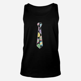 Colorful Neck Tie With Easter Eggs Easter Unisex Tank Top - Thegiftio UK