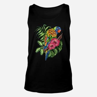 Colorful Parrot Bird Tropical Flower Unisex Tank Top | Crazezy DE
