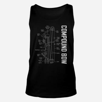 Compound Bow Schematic Archery Blueprint Bow Hunting Unisex Tank Top | Crazezy