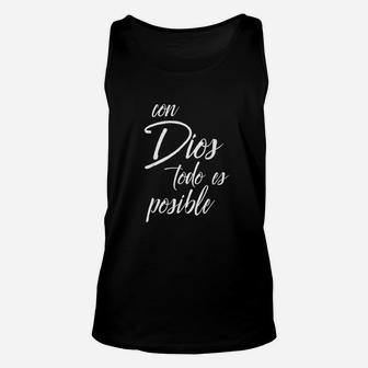 Con Dios Todo Es Posible Cute Christian Spanish Gift Unisex Tank Top | Crazezy UK