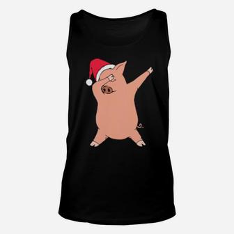 Cool And Funny Dancing Xmas Pig Unisex Tank Top - Monsterry UK