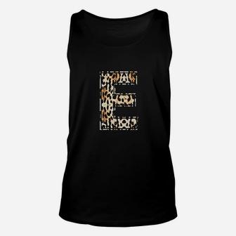 Cool Letter E Initial Name Leopard Cheetah Print Unisex Tank Top | Crazezy