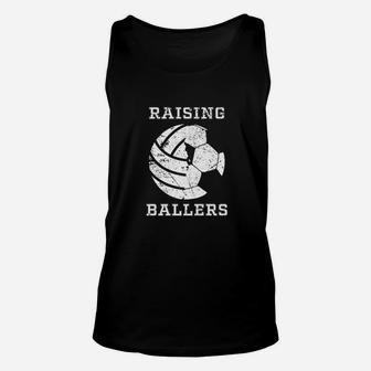 Cool Raising Ballers Men Soccer Volleyball Dad Gifts Unisex Tank Top | Crazezy DE