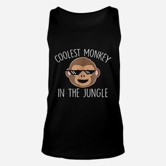Coolest Monkey in Jungle Kids Funny Deal With It Meme Unisex Tank Top - Seseable