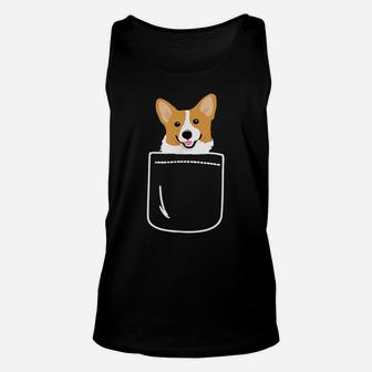 Corgi In Pocket Funny Corgi Crazy Dog Lover Gift Unisex Tank Top | Crazezy