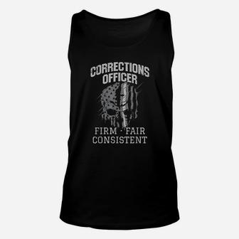 Corrections Officer Quote Thin Silver Grey Line Unisex Tank Top | Crazezy