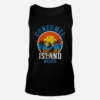Cozumel Mexico Beaches Retro Cool Distressed Unisex Tank Top - Monsterry