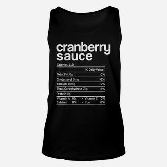 Cranberry Sauce Nutrition Funny Thanksgiving Christmas Food Unisex Tank Top | Crazezy UK