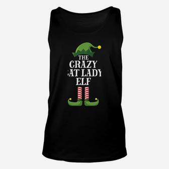 Crazy Cat Lady Elf Matching Family Group Christmas Party Pj Unisex Tank Top | Crazezy