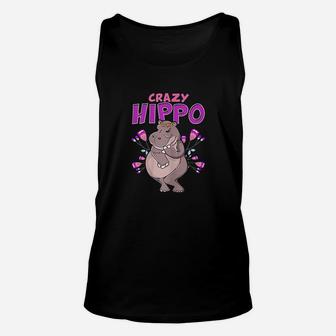 Crazy Hippo Funny Hippopotamus Lover Gift Designs Unisex Tank Top | Crazezy CA