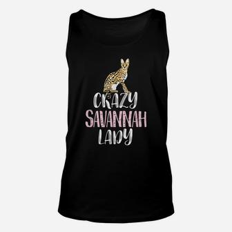 Crazy Savannah Lady – Cute Savannah Cat Lovers Unisex Tank Top | Crazezy DE