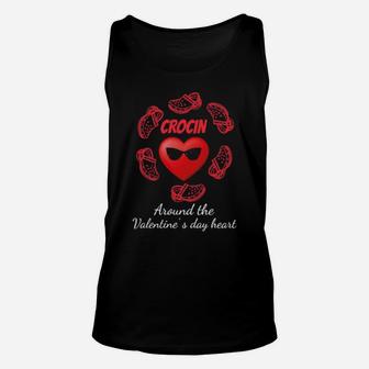 Crocin Around The Valentine's Day Heart With Sunglasses Unisex Tank Top - Monsterry