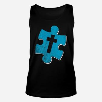 Cross Puzzle Piece - Novelty Faith Unisex Tank Top | Crazezy