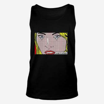 Crying Blond Woman Pop Art Lovers Unisex Tank Top | Crazezy CA