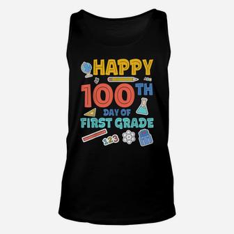 Cute 1St Grade School Gift Happy 100Th Day Of First Grade Unisex Tank Top | Crazezy