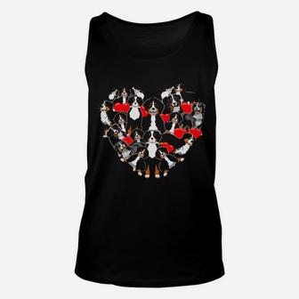 Cute Bernese Mountain Valentine Day Tee Heart Dog Lovers Unisex Tank Top - Monsterry AU