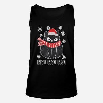 Cute Black Cat Xmas Christmas Xmas Outfit Unisex Tank Top | Crazezy