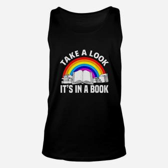 Cute Book Reader Rainbow Book Unisex Tank Top | Crazezy CA