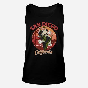 Cute California State San Diego Retro Panda Zoo Unisex Tank Top | Crazezy CA