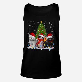 Cute Cat Christmas Tree Ornament Decor Cat Lovers Owner Xmas Unisex Tank Top | Crazezy