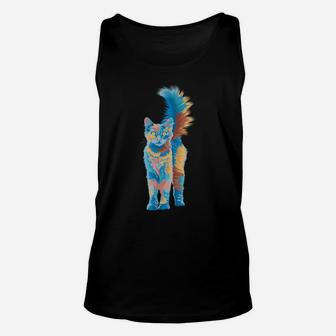 Cute Cat Gift For Kitten Lovers Colorful Art Kitty Adoption Unisex Tank Top | Crazezy AU