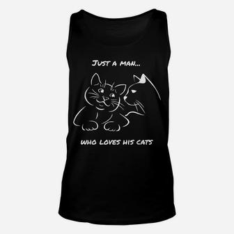 Cute Cat Lovers Design For Men Who Love Cats Novelty Gift Unisex Tank Top | Crazezy