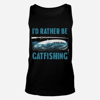 Cute Catfishing Designs For Men Women Funny Fishing Catfish Unisex Tank Top | Crazezy UK