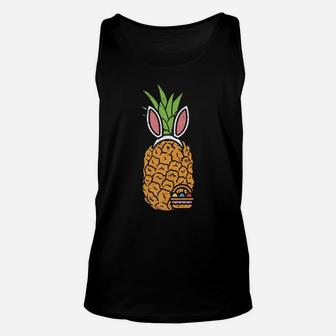 Cute Easter Pineapple Bunny Egg Hunt Fruit Lover Gift Unisex Tank Top | Crazezy AU