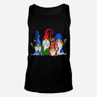 Cute Four 4 Nordic Gnomes Christmas Elves Swedish Tomte Gift Unisex Tank Top | Crazezy