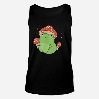 Cute Frog Mushroom Hat Unisex Tank Top | Crazezy